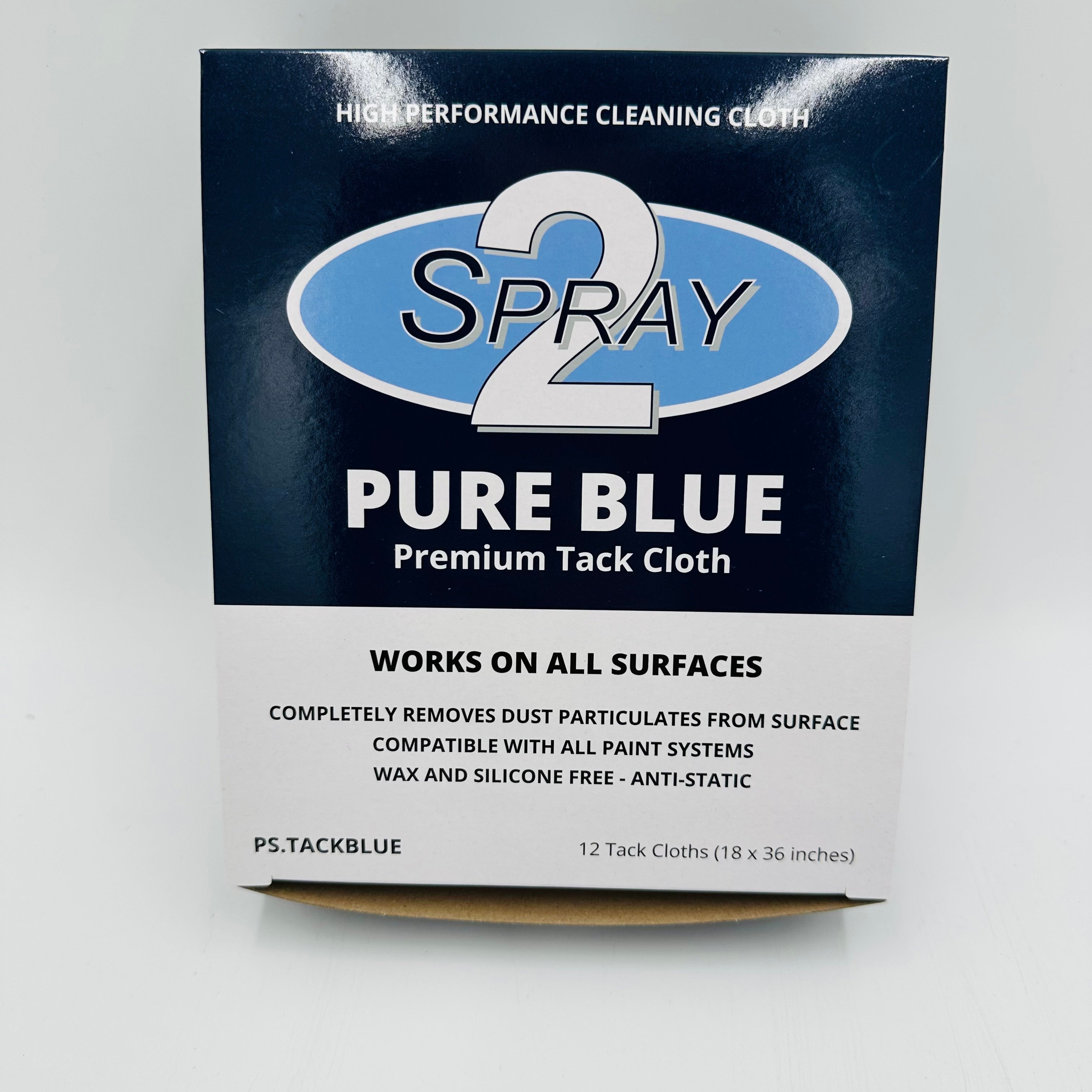 2Spray Pure Blue Premium Tack Cloth 12 pack