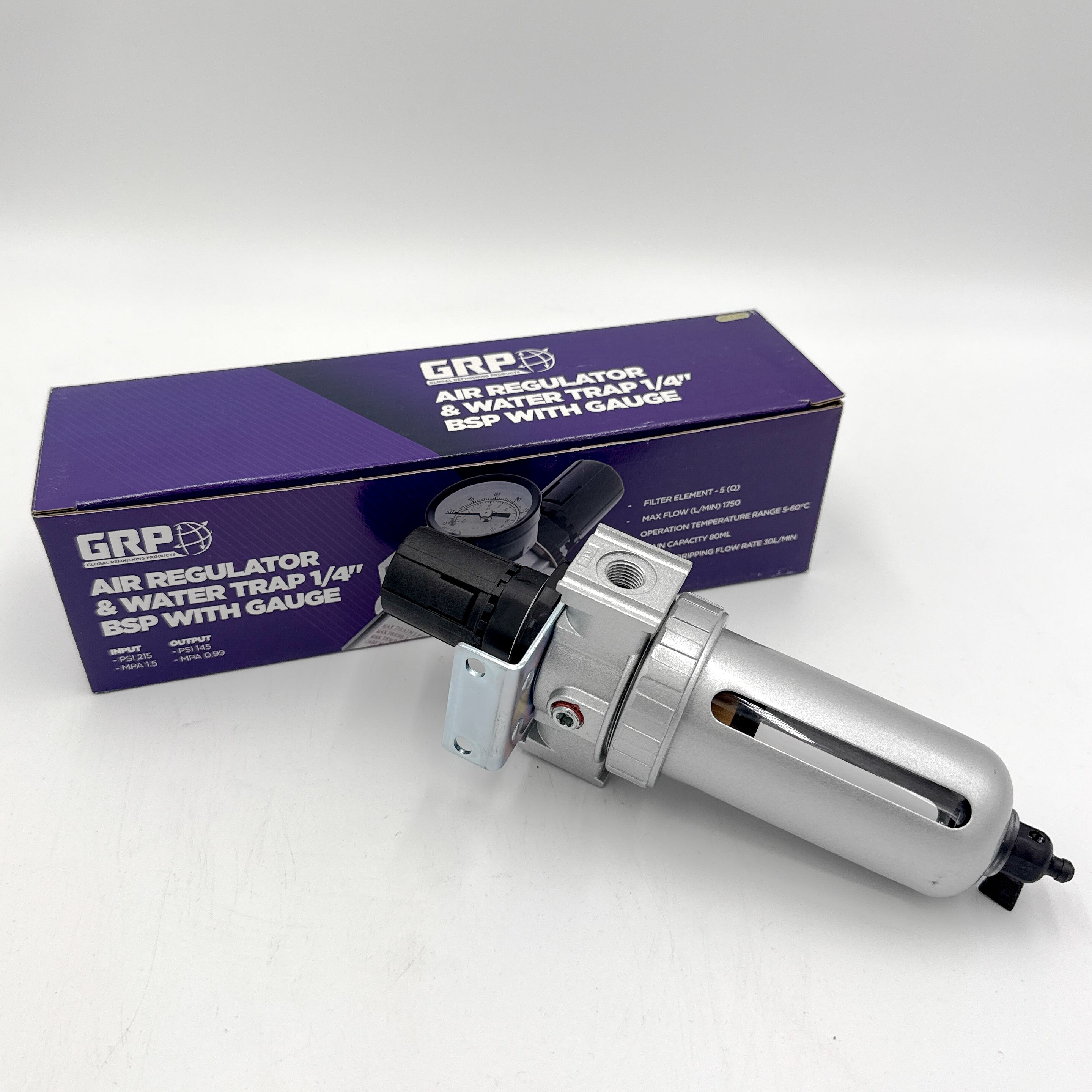 AIR REGULATOR & GAUGE WATER TRAP 1/4" BSP