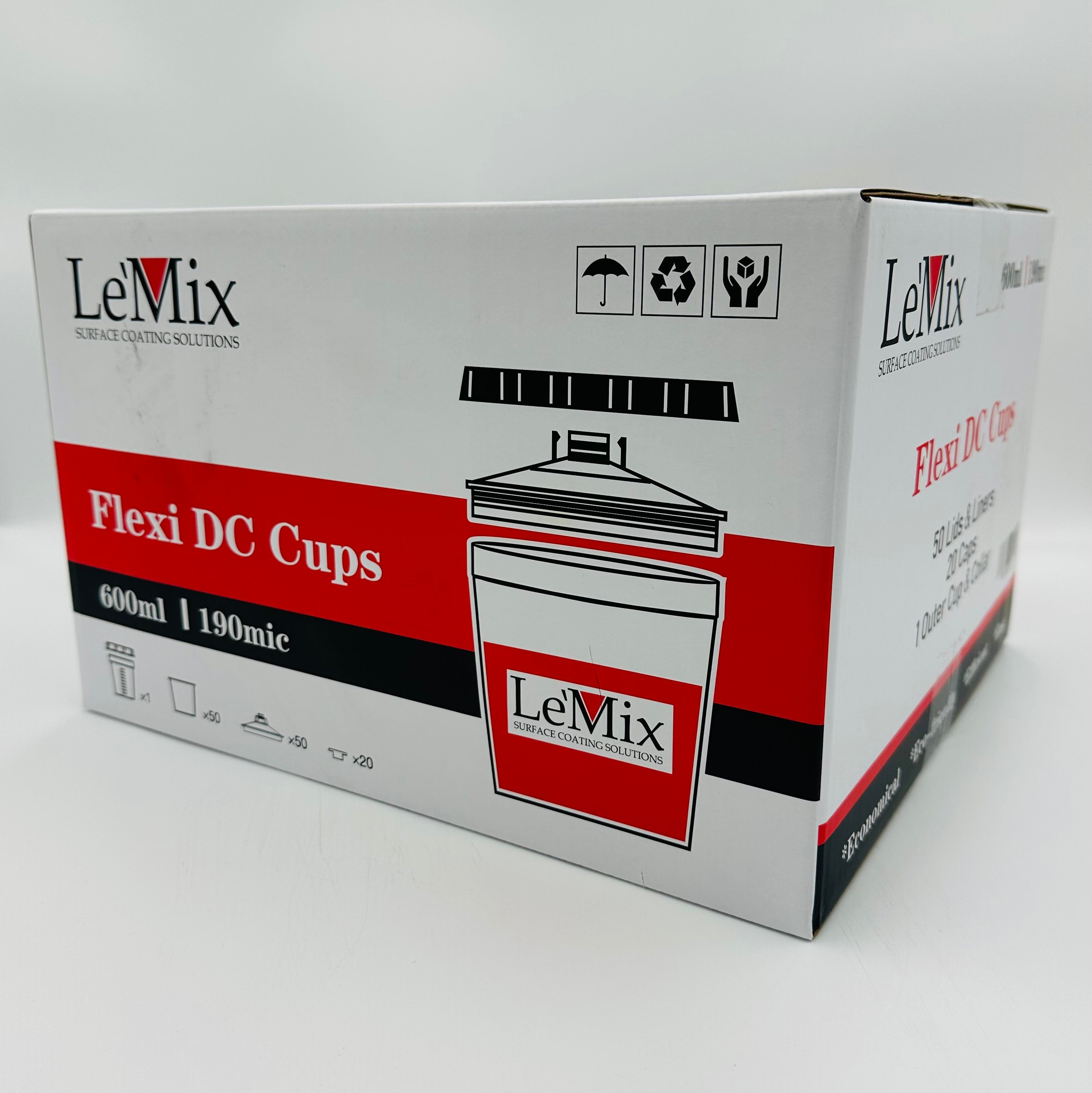 Le'Mix Speedy Paint System 190mic 50p (PPS cups for solvent)