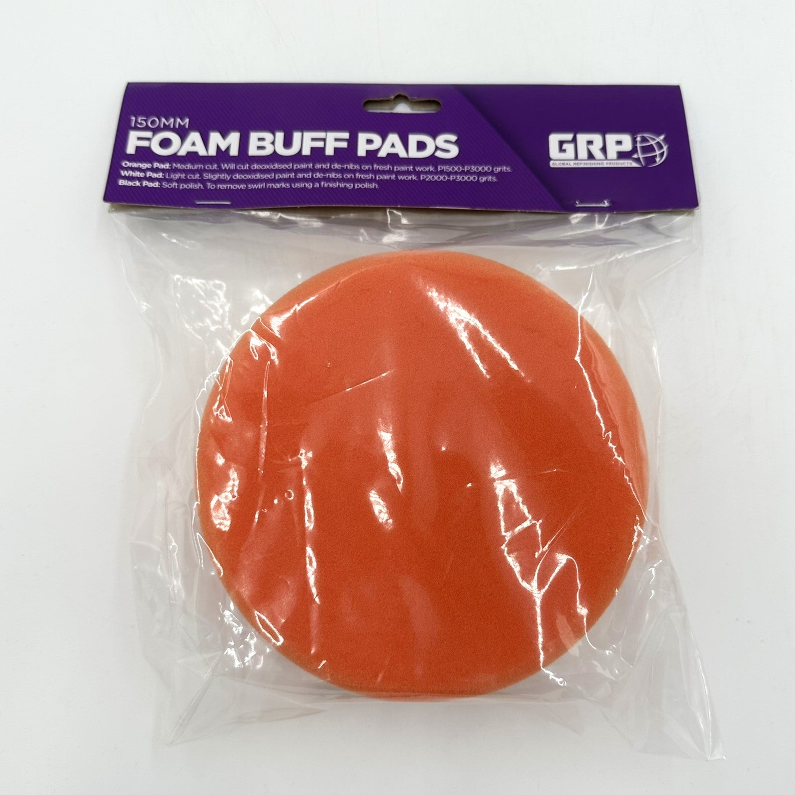 ORANGE FOAM PAD VELCRO 150MM