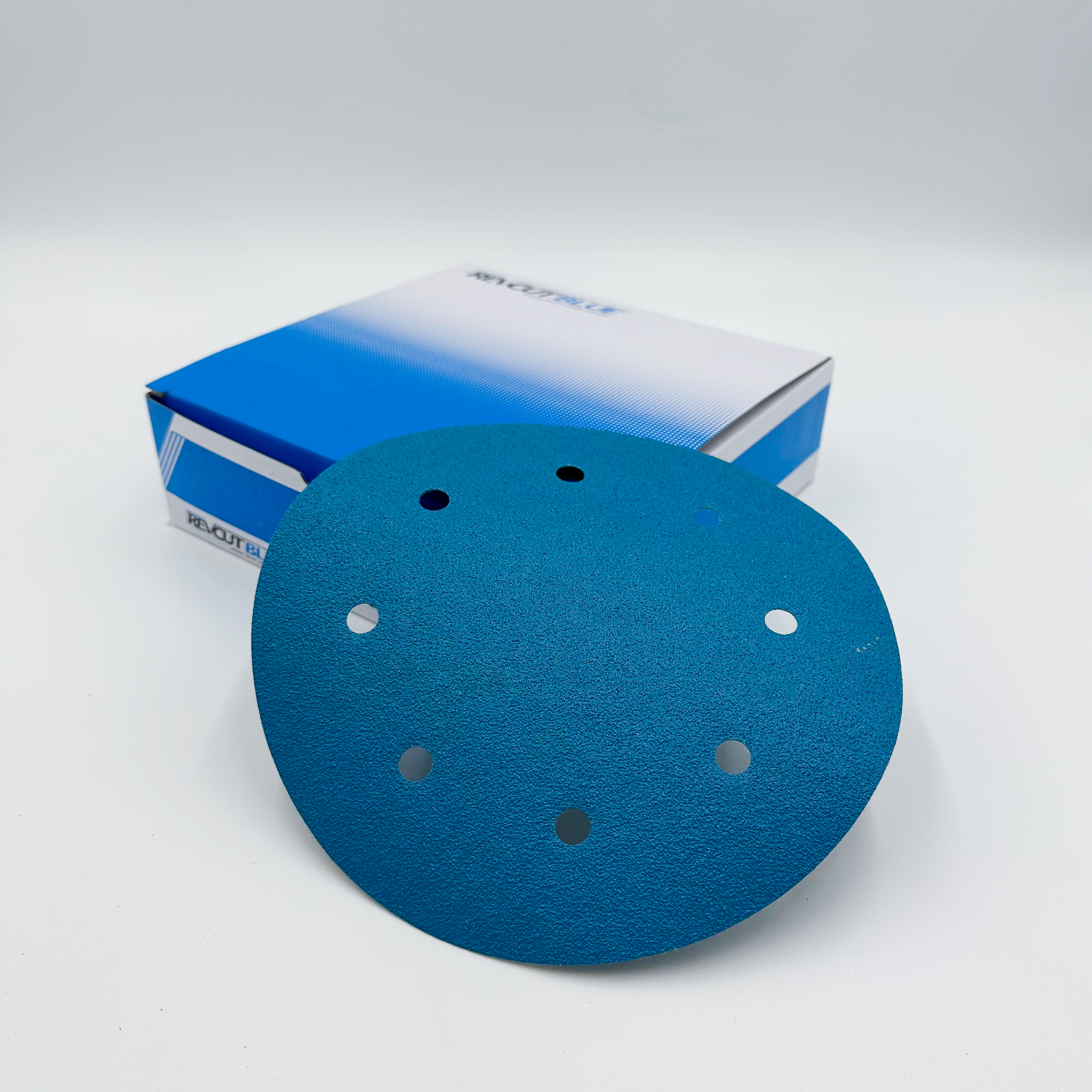 Revcut Blue Velcro Disc 203mm 8 Hole 50 Pack
